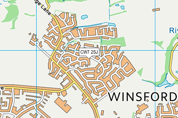 CW7 2SJ map - OS VectorMap District (Ordnance Survey)
