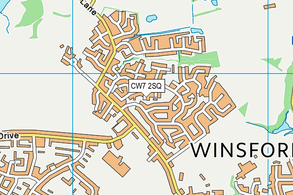 CW7 2SQ map - OS VectorMap District (Ordnance Survey)