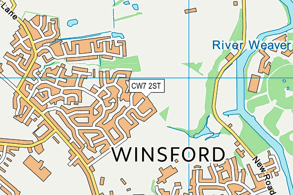CW7 2ST map - OS VectorMap District (Ordnance Survey)