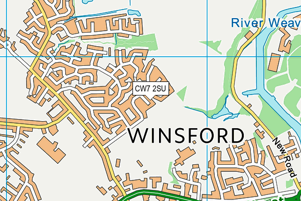 CW7 2SU map - OS VectorMap District (Ordnance Survey)