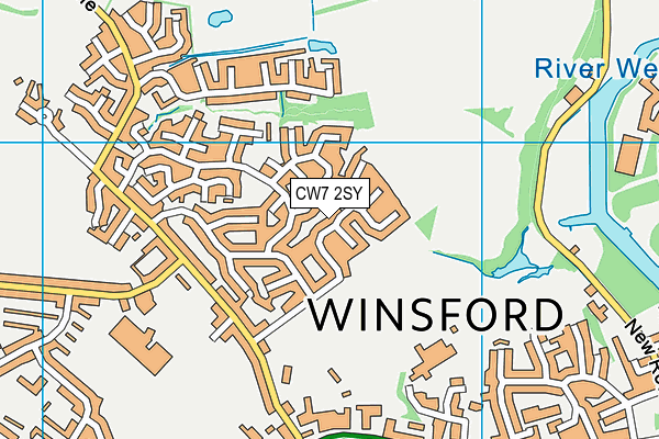 CW7 2SY map - OS VectorMap District (Ordnance Survey)