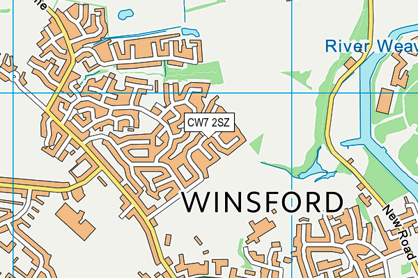 CW7 2SZ map - OS VectorMap District (Ordnance Survey)