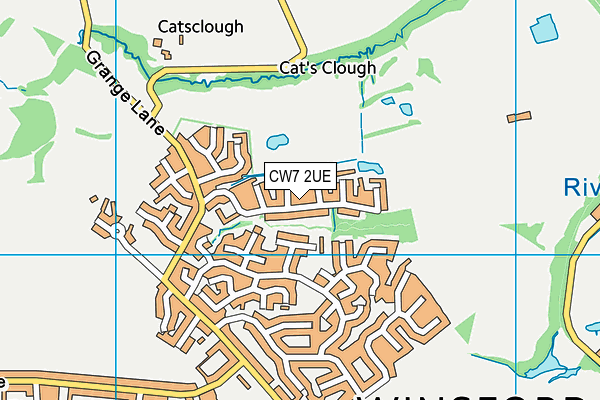 CW7 2UE map - OS VectorMap District (Ordnance Survey)