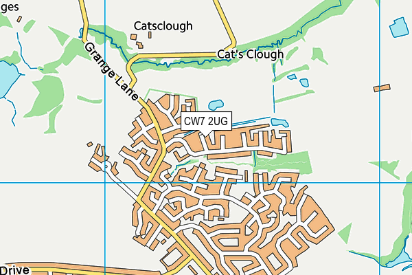CW7 2UG map - OS VectorMap District (Ordnance Survey)