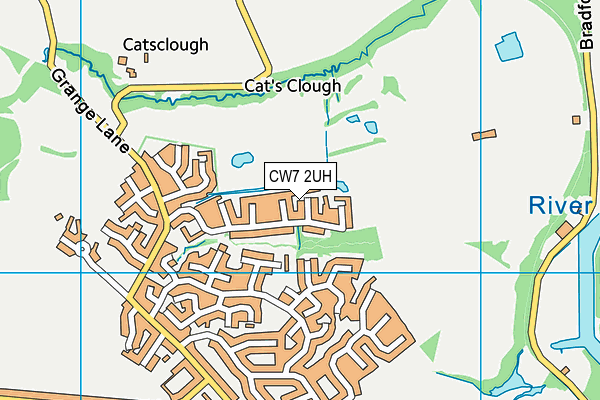 CW7 2UH map - OS VectorMap District (Ordnance Survey)