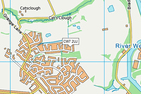 CW7 2UJ map - OS VectorMap District (Ordnance Survey)
