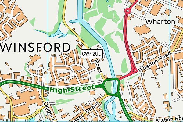 CW7 2UL map - OS VectorMap District (Ordnance Survey)