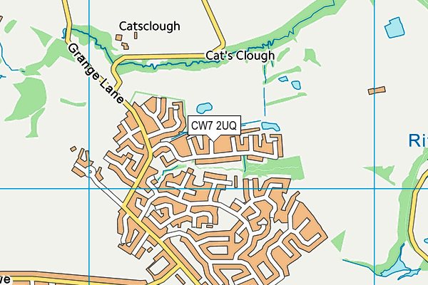CW7 2UQ map - OS VectorMap District (Ordnance Survey)