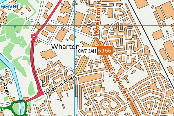 CW7 3AH map - OS VectorMap District (Ordnance Survey)
