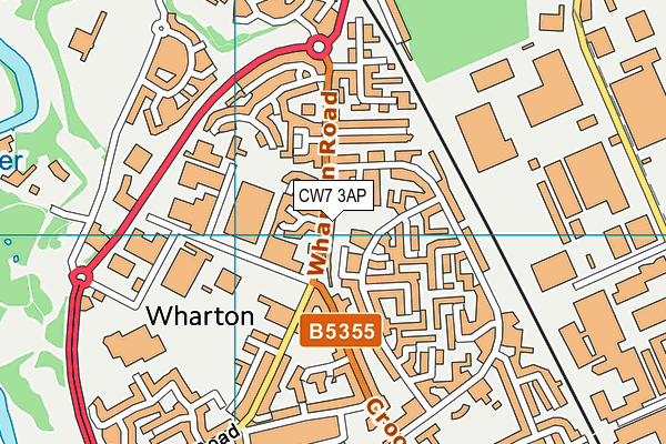 CW7 3AP map - OS VectorMap District (Ordnance Survey)