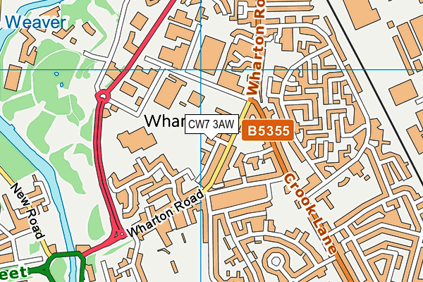 CW7 3AW map - OS VectorMap District (Ordnance Survey)