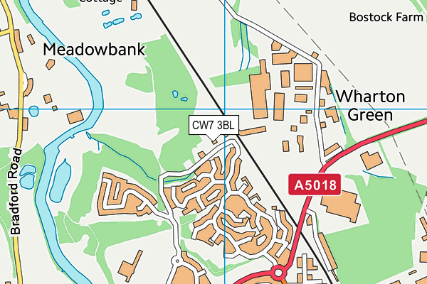 CW7 3BL map - OS VectorMap District (Ordnance Survey)