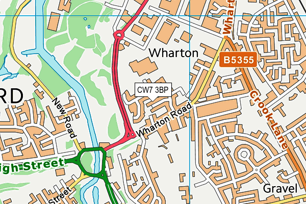 CW7 3BP map - OS VectorMap District (Ordnance Survey)