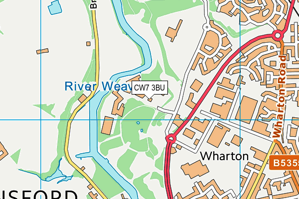 CW7 3BU map - OS VectorMap District (Ordnance Survey)