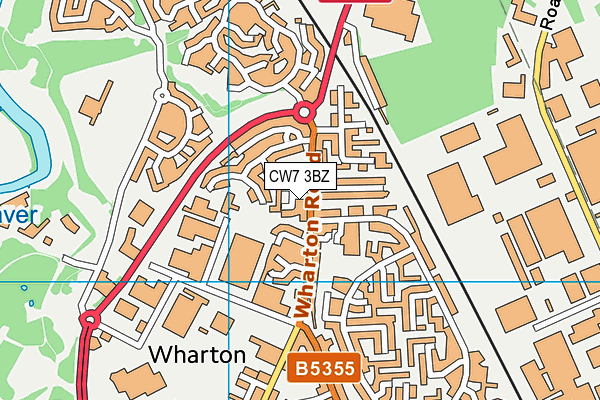 CW7 3BZ map - OS VectorMap District (Ordnance Survey)