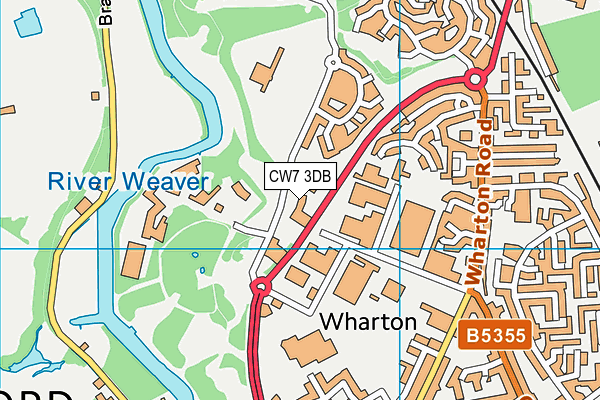 CW7 3DB map - OS VectorMap District (Ordnance Survey)