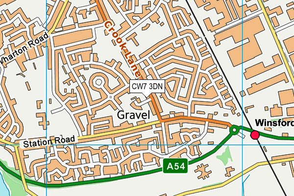 CW7 3DN map - OS VectorMap District (Ordnance Survey)