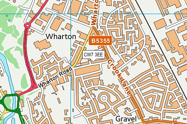 CW7 3EE map - OS VectorMap District (Ordnance Survey)