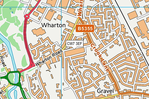 CW7 3EF map - OS VectorMap District (Ordnance Survey)