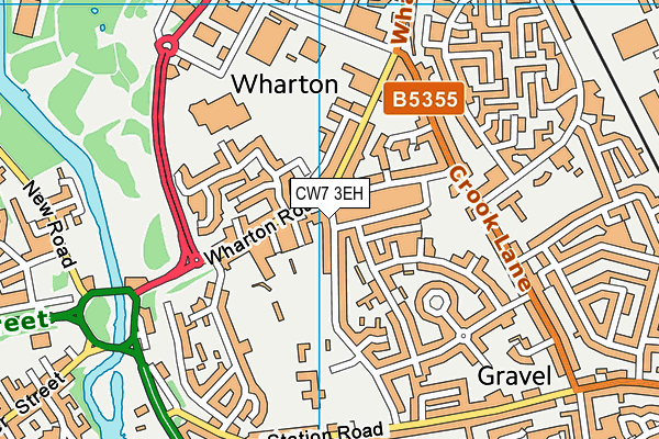 CW7 3EH map - OS VectorMap District (Ordnance Survey)