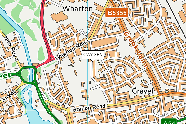 CW7 3EN map - OS VectorMap District (Ordnance Survey)