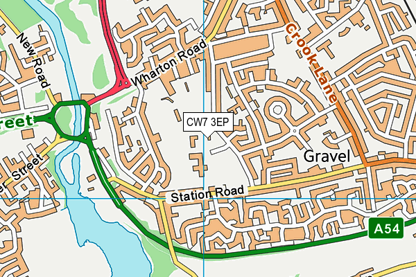CW7 3EP map - OS VectorMap District (Ordnance Survey)