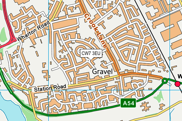 CW7 3EU map - OS VectorMap District (Ordnance Survey)