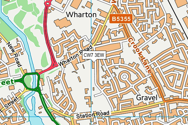 CW7 3EW map - OS VectorMap District (Ordnance Survey)