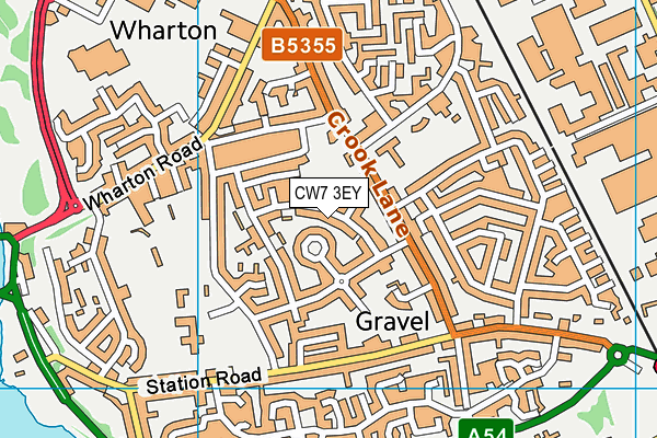 CW7 3EY map - OS VectorMap District (Ordnance Survey)