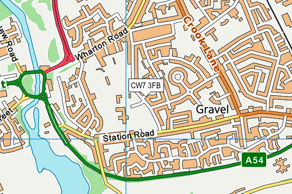 CW7 3FB map - OS VectorMap District (Ordnance Survey)