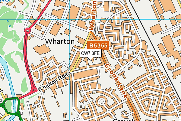 CW7 3FE map - OS VectorMap District (Ordnance Survey)