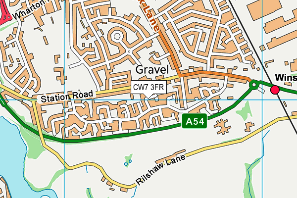 CW7 3FR map - OS VectorMap District (Ordnance Survey)