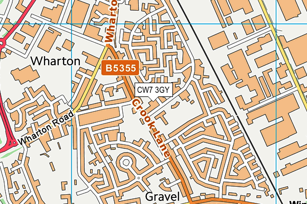 CW7 3GY map - OS VectorMap District (Ordnance Survey)