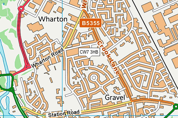 CW7 3HB map - OS VectorMap District (Ordnance Survey)