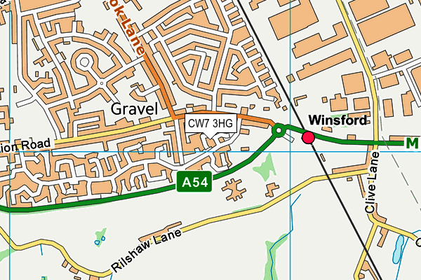 CW7 3HG map - OS VectorMap District (Ordnance Survey)