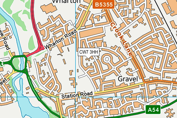 CW7 3HH map - OS VectorMap District (Ordnance Survey)