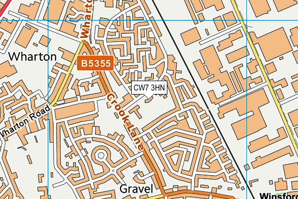 CW7 3HN map - OS VectorMap District (Ordnance Survey)