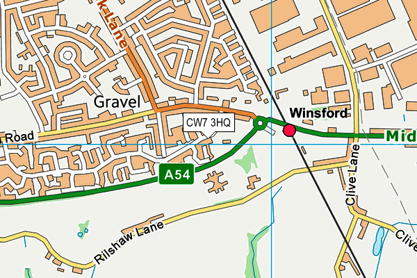 CW7 3HQ map - OS VectorMap District (Ordnance Survey)