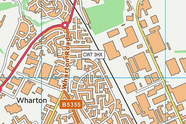 CW7 3HX map - OS VectorMap District (Ordnance Survey)