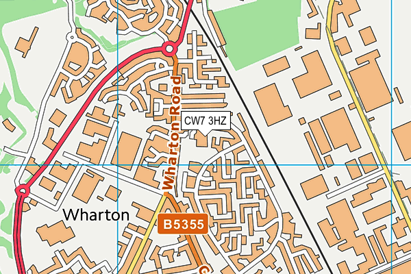 CW7 3HZ map - OS VectorMap District (Ordnance Survey)