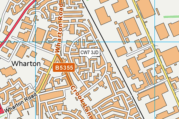 CW7 3JD map - OS VectorMap District (Ordnance Survey)
