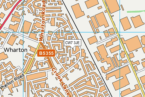 CW7 3JE map - OS VectorMap District (Ordnance Survey)