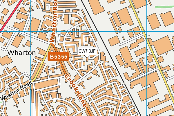 CW7 3JF map - OS VectorMap District (Ordnance Survey)