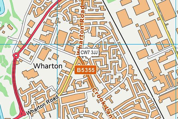 CW7 3JJ map - OS VectorMap District (Ordnance Survey)