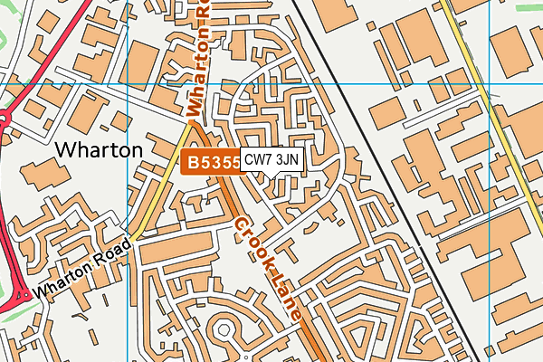 CW7 3JN map - OS VectorMap District (Ordnance Survey)
