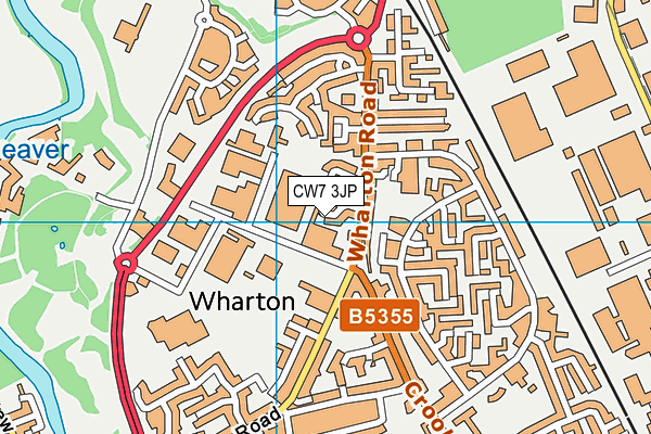 CW7 3JP map - OS VectorMap District (Ordnance Survey)