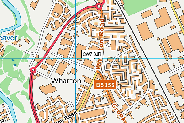 CW7 3JR map - OS VectorMap District (Ordnance Survey)