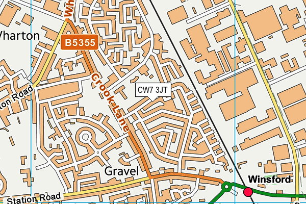 CW7 3JT map - OS VectorMap District (Ordnance Survey)