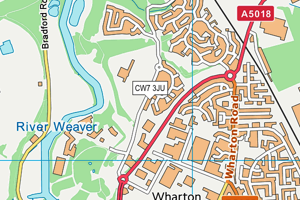 CW7 3JU map - OS VectorMap District (Ordnance Survey)