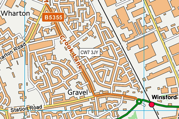 CW7 3JY map - OS VectorMap District (Ordnance Survey)